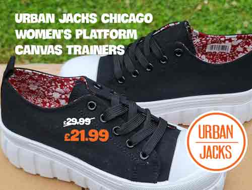 Urban Jacks Chicago Women’s Platform Canvas Trainers
